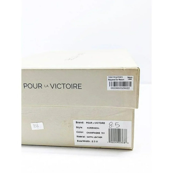 Pour La Victoire Women's Korrine Leather Heel Mules Champagne Size 8.5 MSRP $245 - Picture 10 of 10